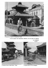 Photographies du voyage (montage photographique) : Pinoncelli à bicyclette au Népal