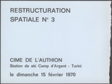 Noël Dolla | carton d'invitation à  la performance "Restructuration spatiale n°3", 1970 | © Noël Dolla - ADAGP, Paris 2012 | courtesy de l'artiste