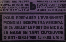 Affiche annonçant l'action "Traverser le port de Nice à la nage", 1963 | © Ben | courtesy de l'artiste