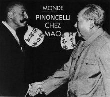 Pinoncelli chez Mao: montage photographique à partir d'une page de l'Express n°1077 du 05/03/1972